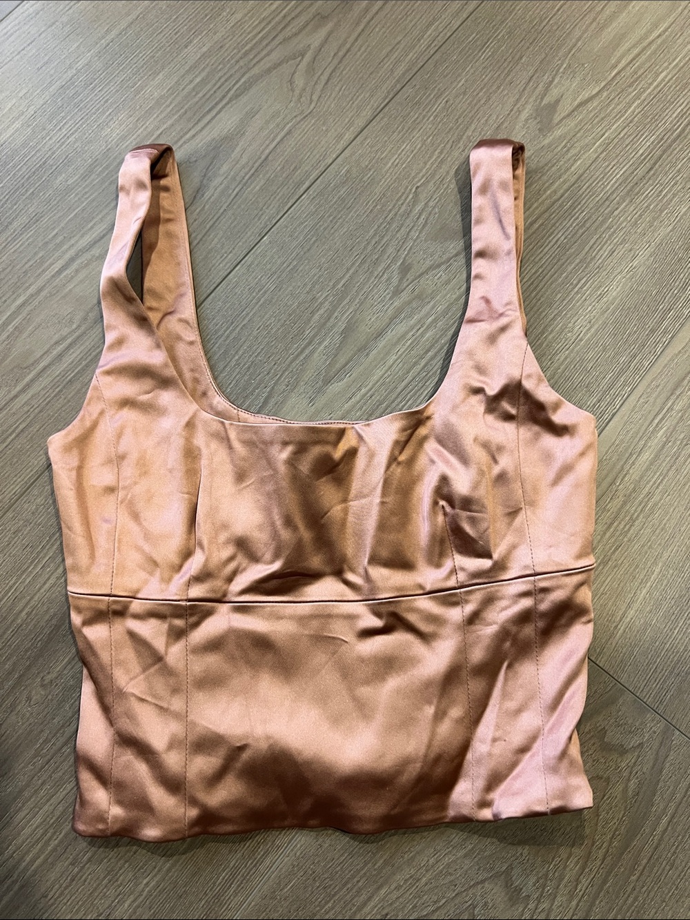 Aritzia Satin Rose Blush Crop Tank
